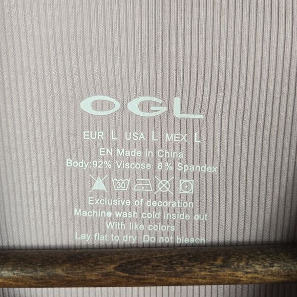 OGL Size Large Lilac Purple Mock Neck Ribbed Sleeveless Ruched Tank Top NWT - Picture 4 of 6